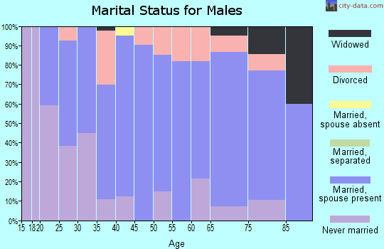 Zip code 62044 marital status for males