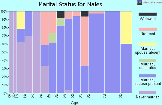 Zip code 62063 marital status for males