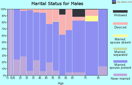 Zip code 62075 marital status for males
