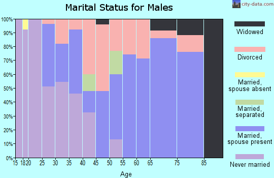 Zip code 62087 marital status for males