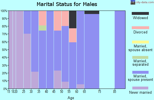 Zip code 62214 marital status for males