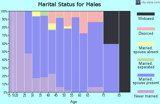 Zip code 62215 marital status for males