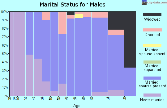 Zip code 62218 marital status for males