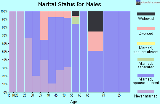 Zip code 62255 marital status for males