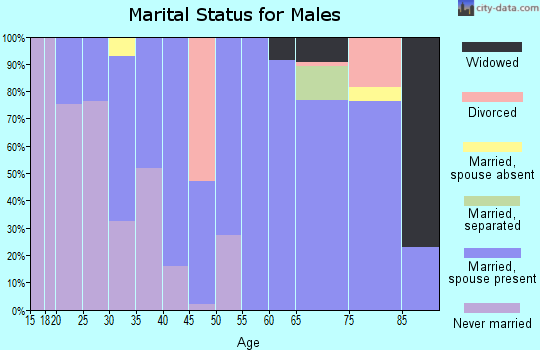 Zip code 62265 marital status for males