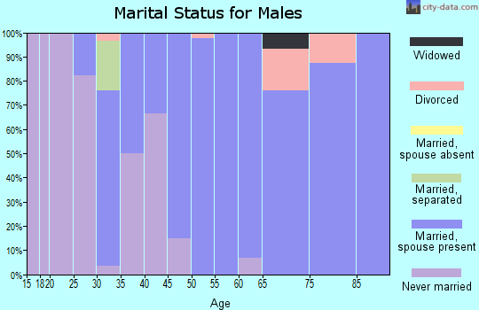 Zip code 62268 marital status for males