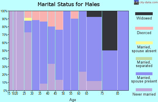 Zip code 62277 marital status for males
