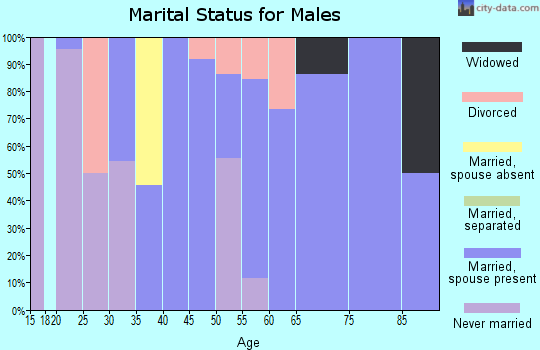Zip code 62284 marital status for males