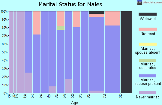 Zip code 62285 marital status for males