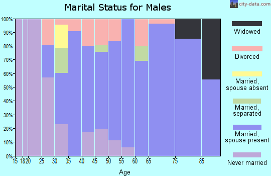 Zip code 62288 marital status for males