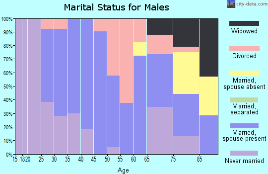 Zip code 62311 marital status for males