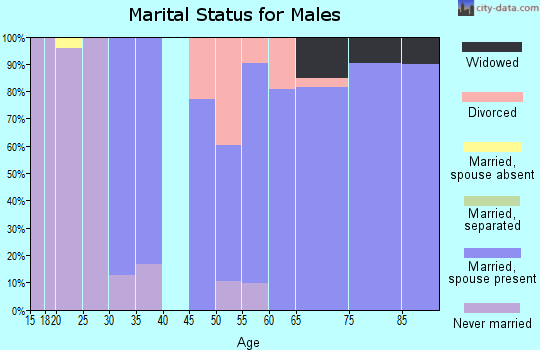 Zip code 62354 marital status for males