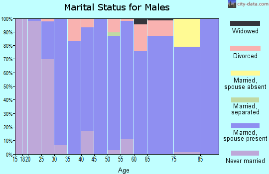 Zip code 62414 marital status for males