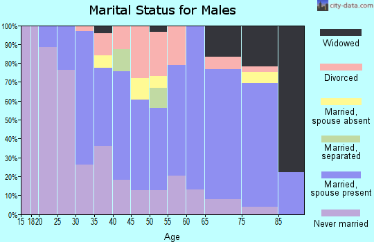 Zip code 62618 marital status for males