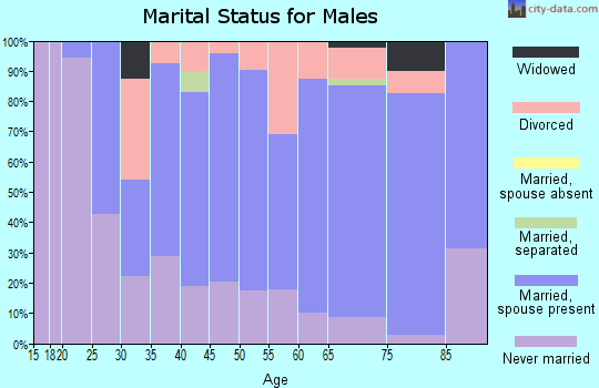Zip code 62707 marital status for males