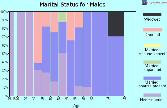 Zip code 62831 marital status for males