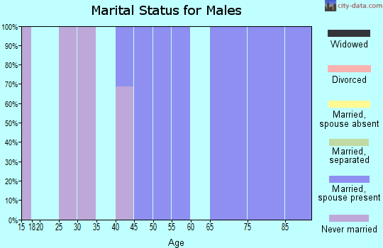 Zip code 62833 marital status for males