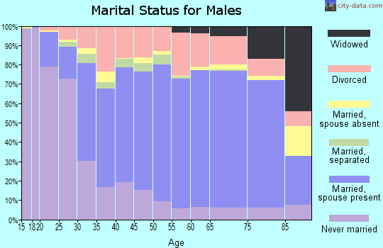Zip code 62864 marital status for males