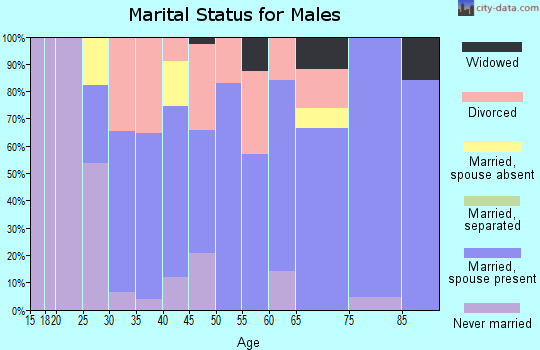 Zip code 62882 marital status for males