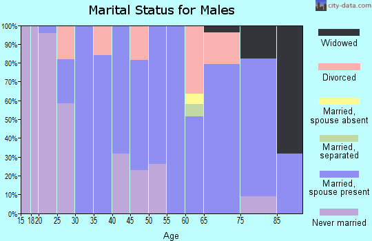 Zip code 62884 marital status for males