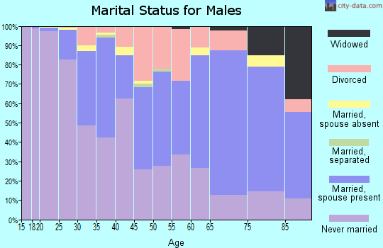 Zip code 62901 marital status for males
