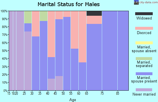 Zip code 62957 marital status for males