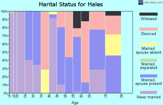Zip code 62964 marital status for males
