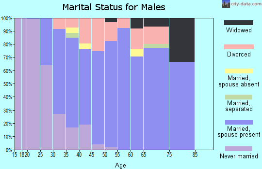Zip code 63012 marital status for males