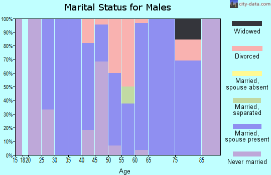 Zip code 63014 marital status for males