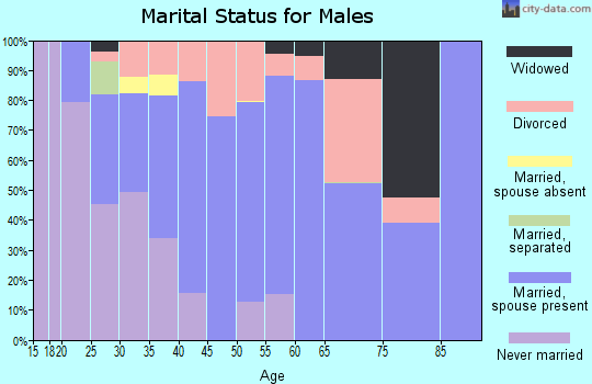 Zip code 63016 marital status for males