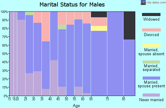 Zip code 63019 marital status for males