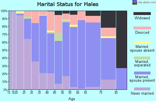 Zip code 63020 marital status for males