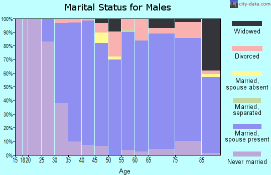Zip code 63025 marital status for males