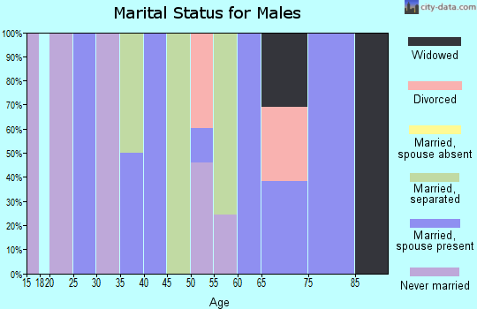 Zip code 63036 marital status for males