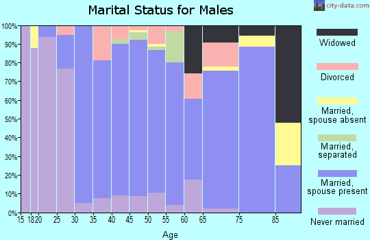 Zip code 63068 marital status for males