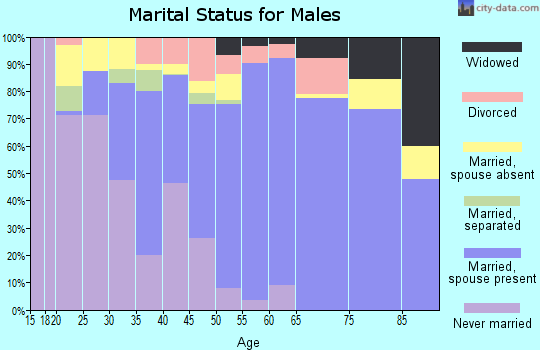 Zip code 63069 marital status for males
