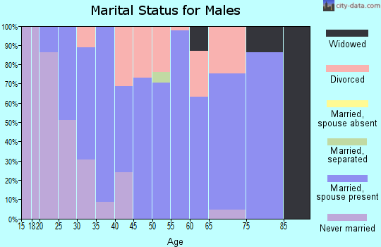 Zip code 63089 marital status for males