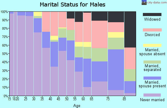Zip code 63107 marital status for males