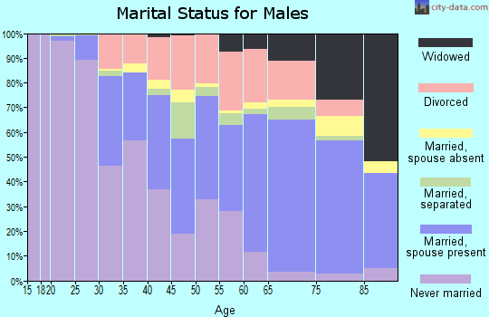 Zip code 63121 marital status for males
