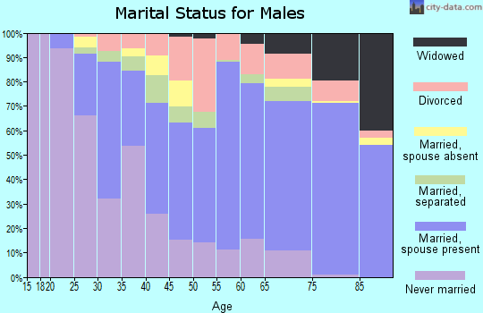 Zip code 63135 marital status for males