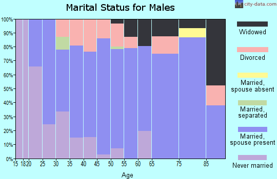 Zip code 63555 marital status for males