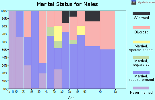 Zip code 63630 marital status for males