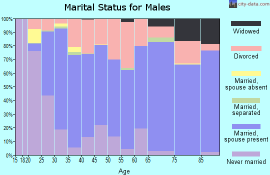 Zip code 63645 marital status for males