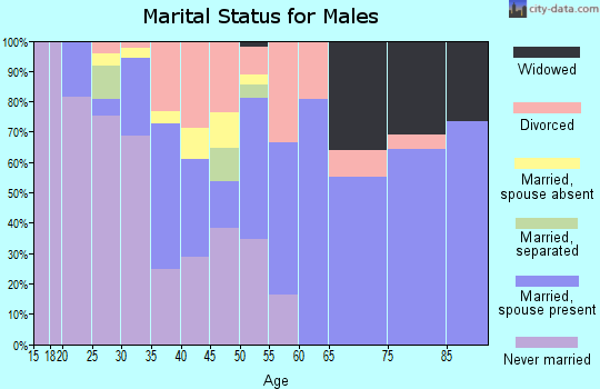 Zip code 63660 marital status for males