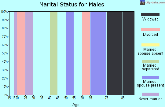 Zip code 63774 marital status for males