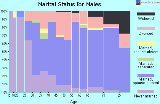 Zip code 63801 marital status for males