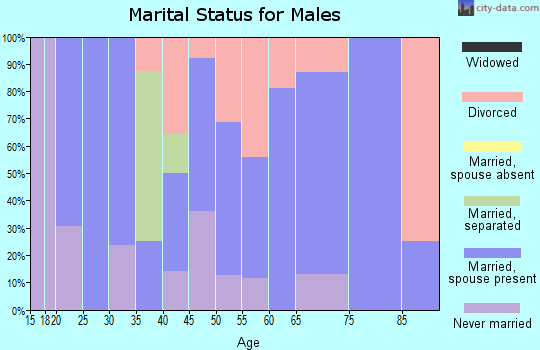 Zip code 63954 marital status for males