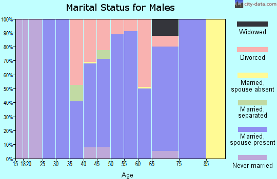 Zip code 64011 marital status for males