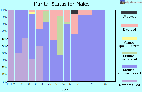 Zip code 64019 marital status for males