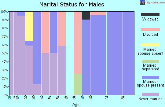 Zip code 64036 marital status for males